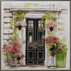 Gemälde ROMANTIC TOWNHOUSE - beige