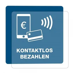 3 Stück Hinweis-Hinterglasaufkleber - Kontaktlos bezahlen (150x150 mm)