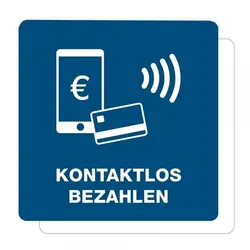 3 Stück Hinweis-Aufkleber - Kontaktlos bezahlen (150x150 mm)